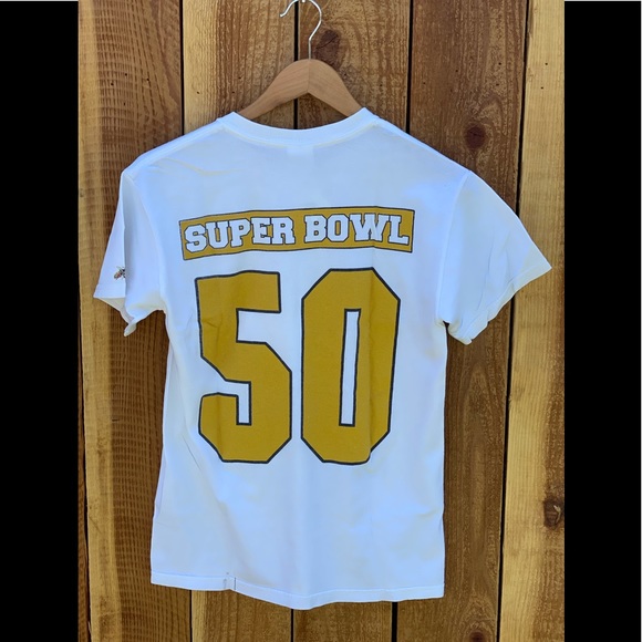 VINTAGE SUPER BOWL 50 CAROLINA VS DENVER T-SHIRT - Picture 3 of 4